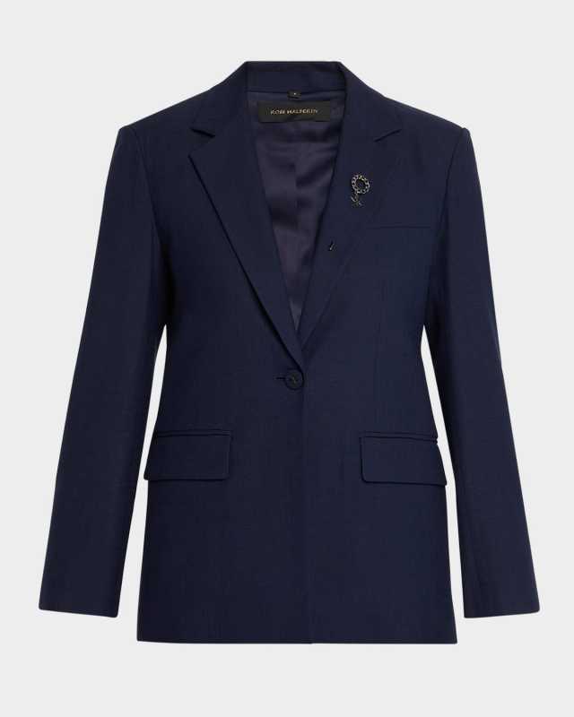 Kent Single-Button Viscose Jacket